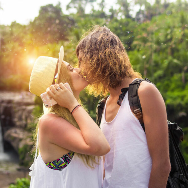 Young couple kissing