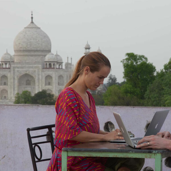 Woman working abroad