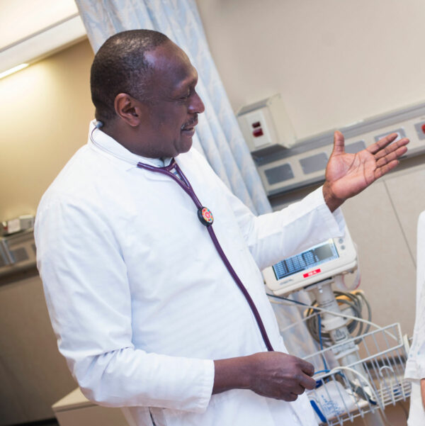 A doctor talking to a patient